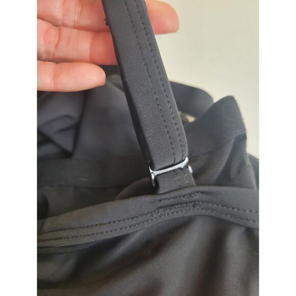 Lane Bryant Black Blue Convertible Ruched Swimwear Tankini Top Underwire Sz 42C - Picture 7 of 12